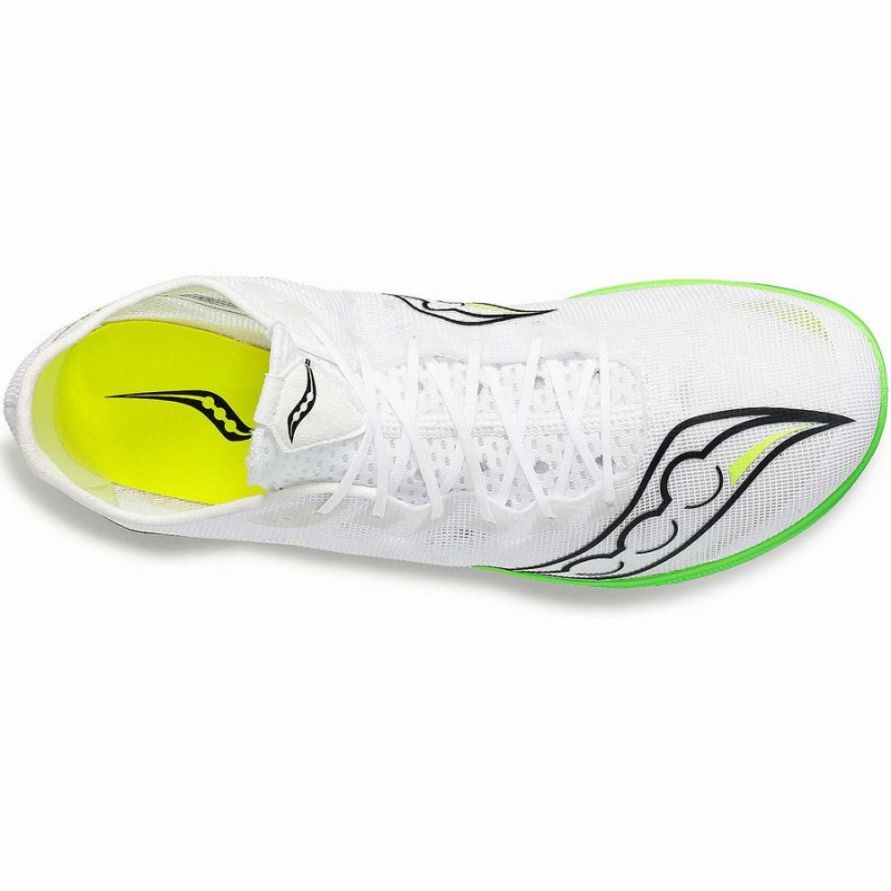 White / Green Saucony Endorphin Cheetah Men's Track Spikes | Philippines S56830-U83