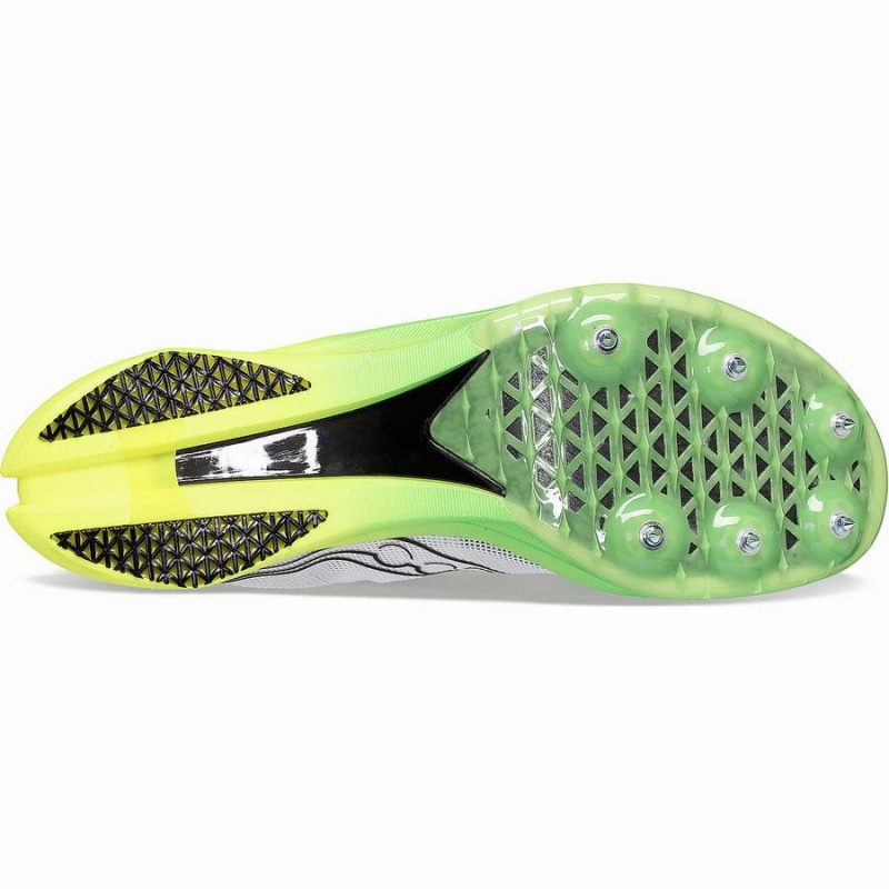 White / Green Saucony Endorphin Cheetah Men's Track Spikes | Philippines S56830-U83