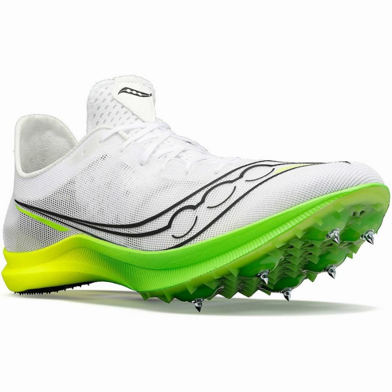 White / Green Saucony Endorphin Cheetah Men's Track Spikes | Philippines S56830-U83