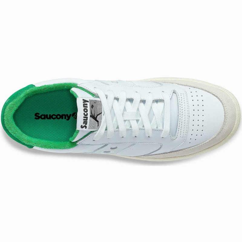 White / Green Saucony Jazz Court Athletic Women's Sneakers | Philippines S61475-X42