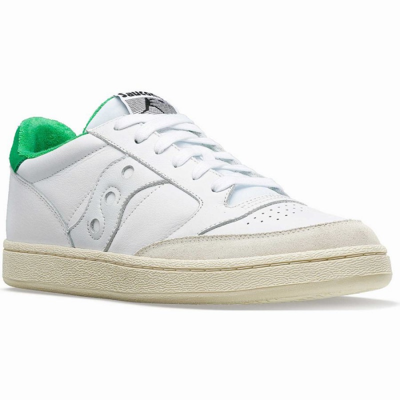 White / Green Saucony Jazz Court Athletic Women's Sneakers | Philippines S61475-X42