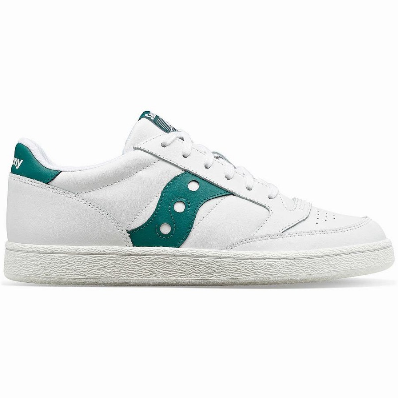 White / Green Saucony Jazz Court PU Men\'s Sneakers | Philippines S05684-A27