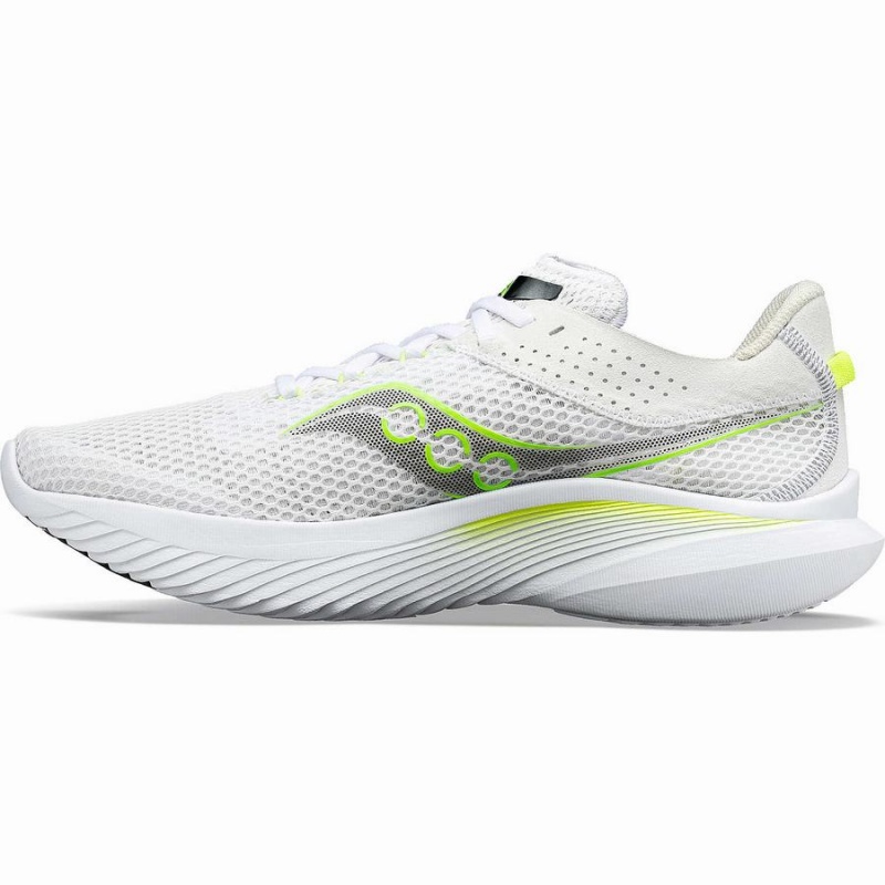 White / Green Saucony Kinvara 14 Men's Running Shoes | Philippines S81320-W01