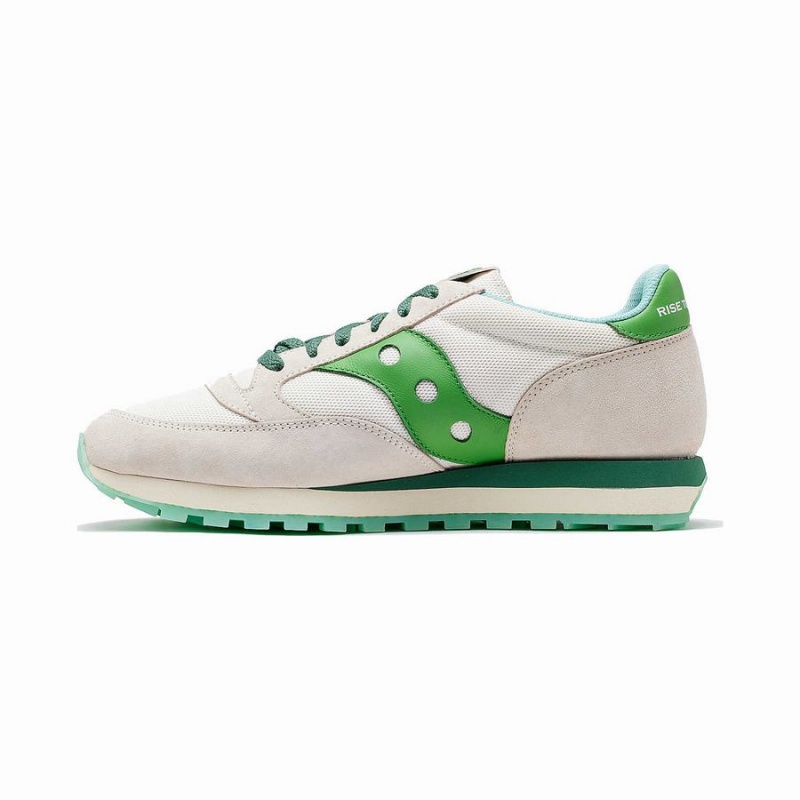 White / Green Saucony Shamrock Jazz 81 Men's Sneakers | Philippines S91054-H12