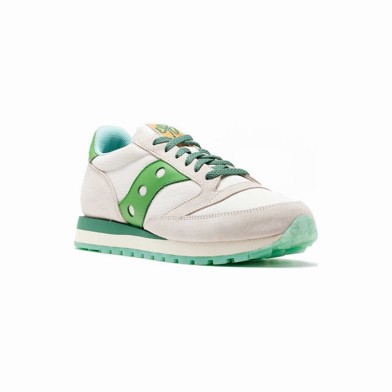 White / Green Saucony Shamrock Jazz 81 Men's Sneakers | Philippines S91054-H12