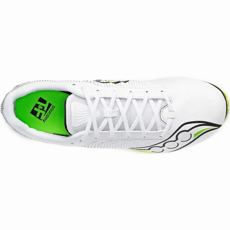 White / Green Saucony Spitfire 5 Men's Track Spikes | Philippines S98742-P72