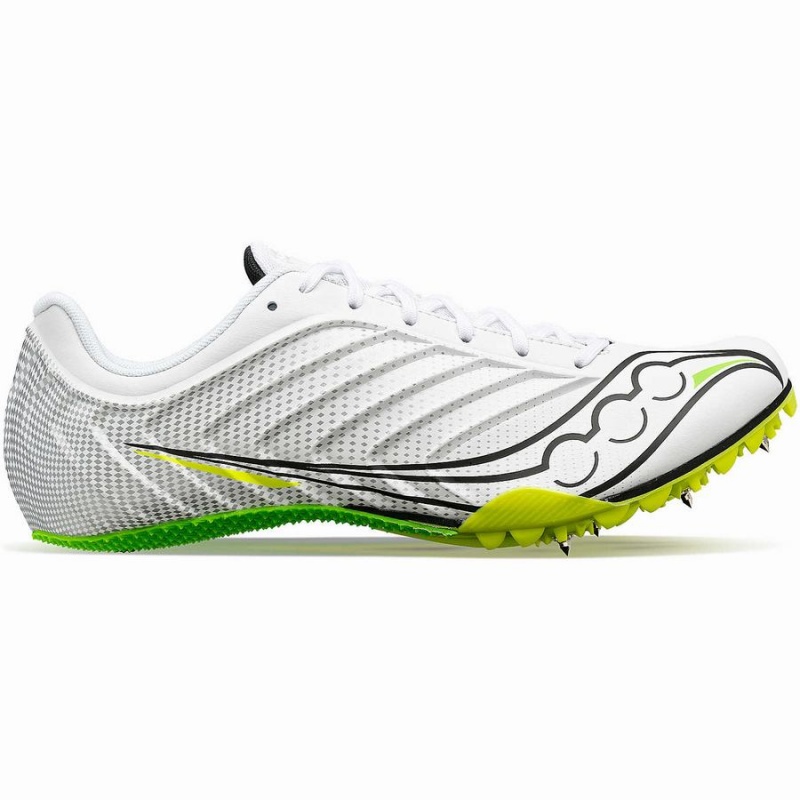 White / Green Saucony Spitfire 5 Men\'s Track Spikes | Philippines S98742-P72