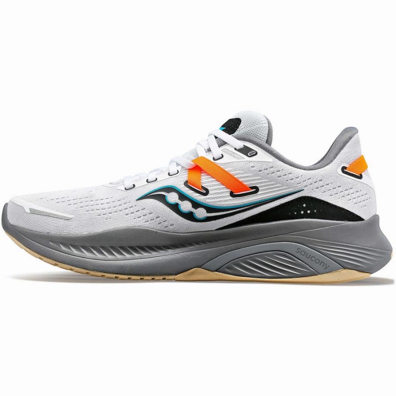 White / Grey Saucony Guide 16 Men's Running Shoes | Philippines S64215-N92