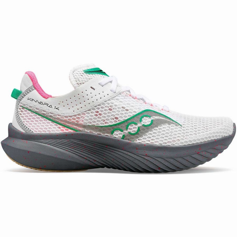 White / Grey Saucony Kinvara 14 Women\'s Running Shoes | Philippines S30957-C31