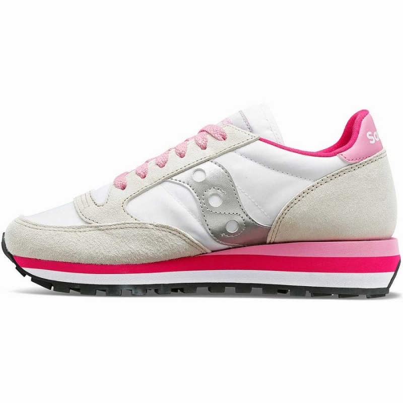 White / Grey / Pink Saucony Jazz Triple Women's Sneakers | Philippines S87624-B36