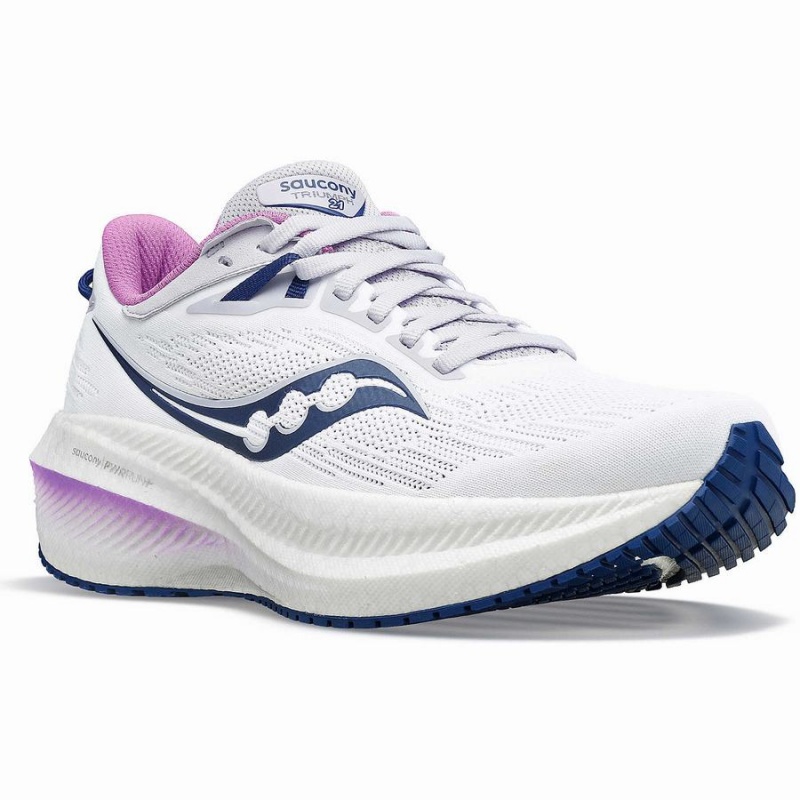 White / Indigo Saucony Triumph 21 Women's Running Shoes | Philippines S96320-U08