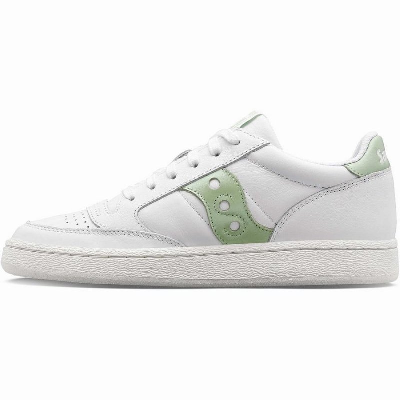 White / Light Green Saucony Jazz Court Metallic Women's Sneakers | Philippines S41327-B70