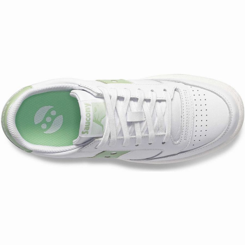 White / Light Green Saucony Jazz Court Metallic Women's Sneakers | Philippines S41327-B70