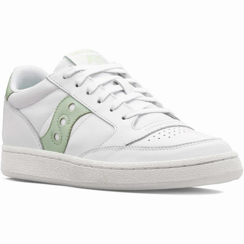 White / Light Green Saucony Jazz Court Metallic Women's Sneakers | Philippines S41327-B70