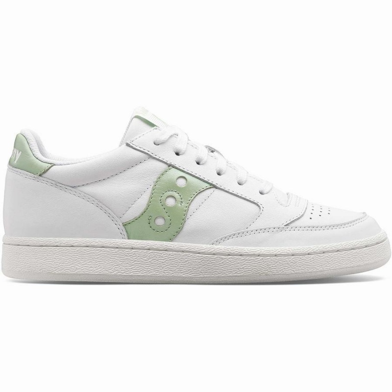 White / Light Green Saucony Jazz Court Metallic Women\'s Sneakers | Philippines S41327-B70