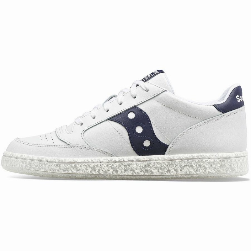 White / Navy Saucony Jazz Court PU Men's Sneakers | Philippines S78950-W80