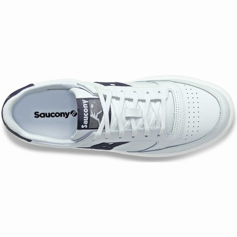 White / Navy Saucony Jazz Court PU Men's Sneakers | Philippines S78950-W80