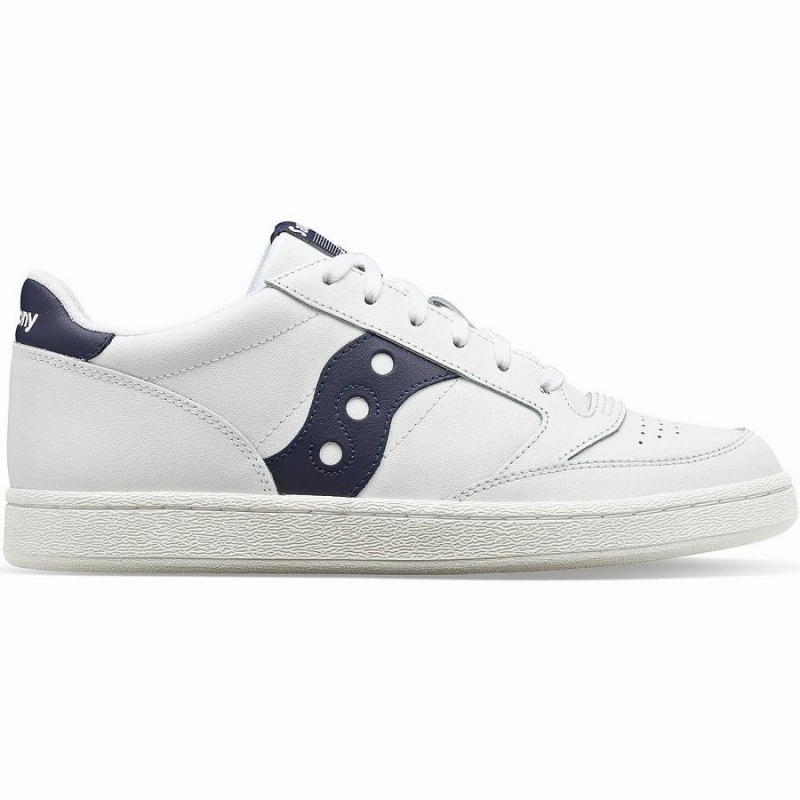 White / Navy Saucony Jazz Court PU Men\'s Sneakers | Philippines S78950-W80