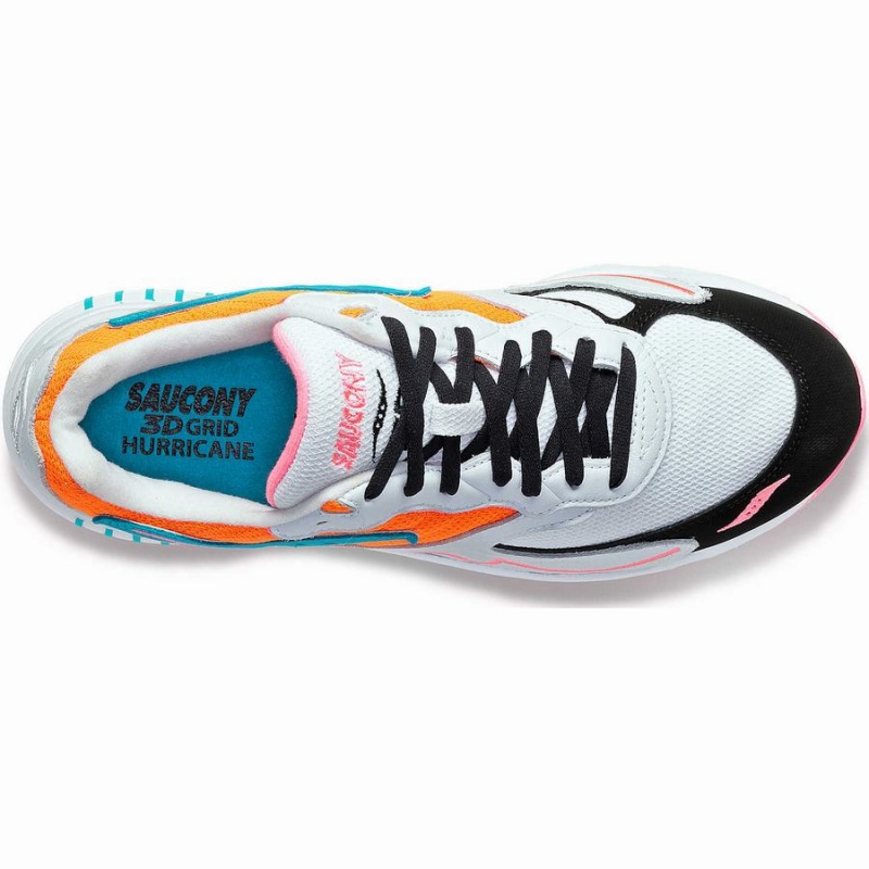 White / Orange Saucony 3D Grid Hurricane Women's Sneakers | Philippines S48093-D91