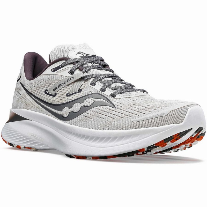 White / Orange Saucony Guide 16 Men's Running Shoes | Philippines S61023-F70