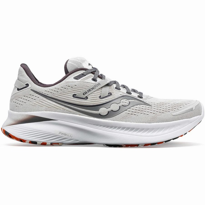 White / Orange Saucony Guide 16 Men\'s Running Shoes | Philippines S61023-F70