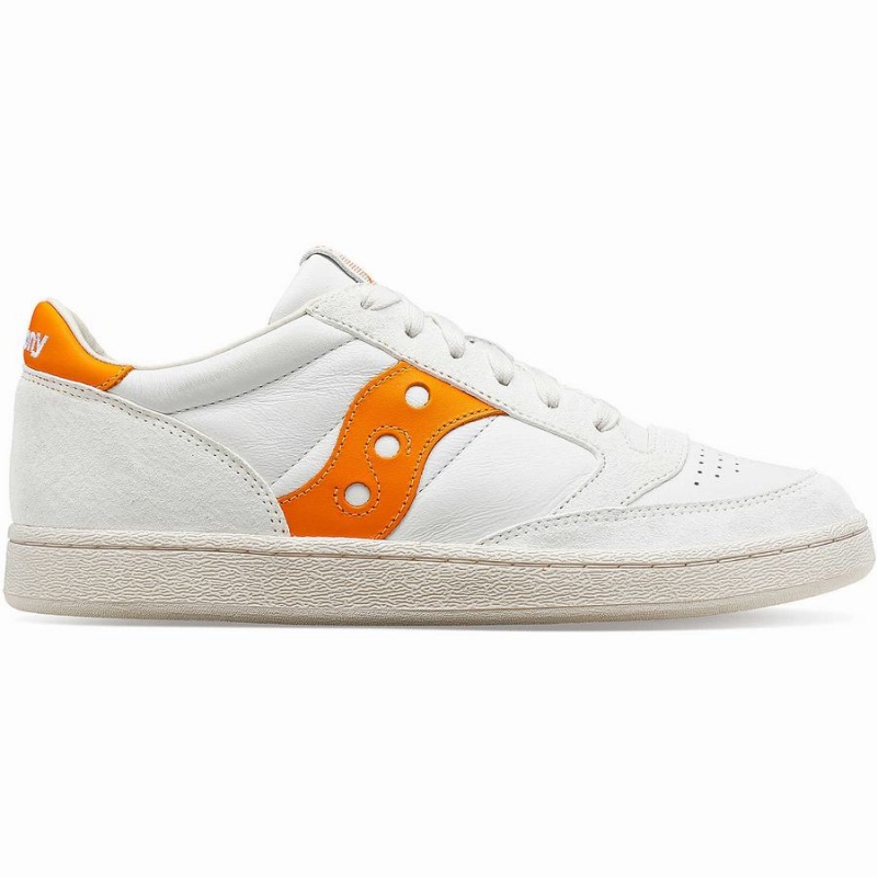 White / Orange Saucony Jazz Court Premium Men\'s Sneakers | Philippines S26501-R95