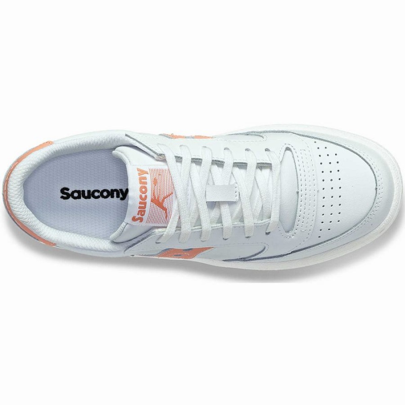 White / Pink Saucony Jazz Court PU Women's Sneakers | Philippines S51074-P75