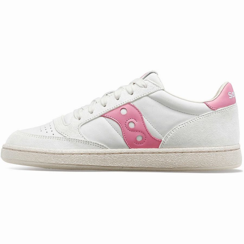 White / Pink Saucony Jazz Court Premium Men's Sneakers | Philippines S30761-T17