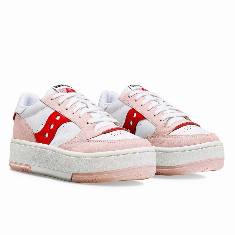 White / Pink Saucony St. Valentine Jazz Court Platform Women's Sneakers | Philippines S71236-J18