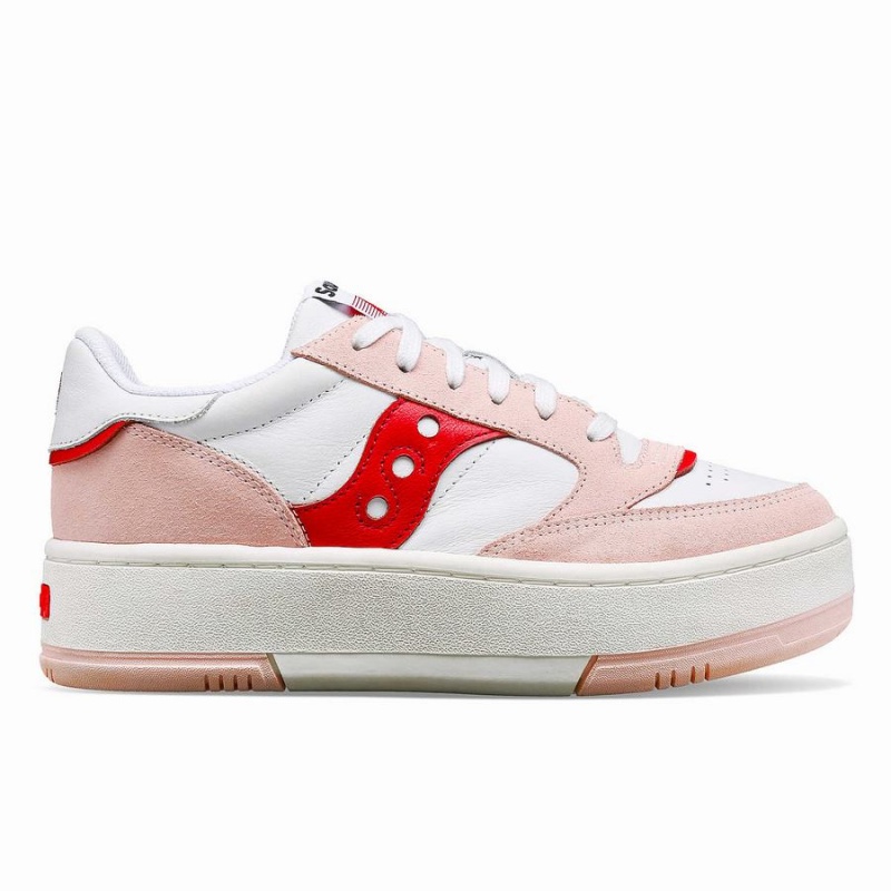 White / Pink Saucony St. Valentine Jazz Court Platform Women\'s Sneakers | Philippines S71236-J18