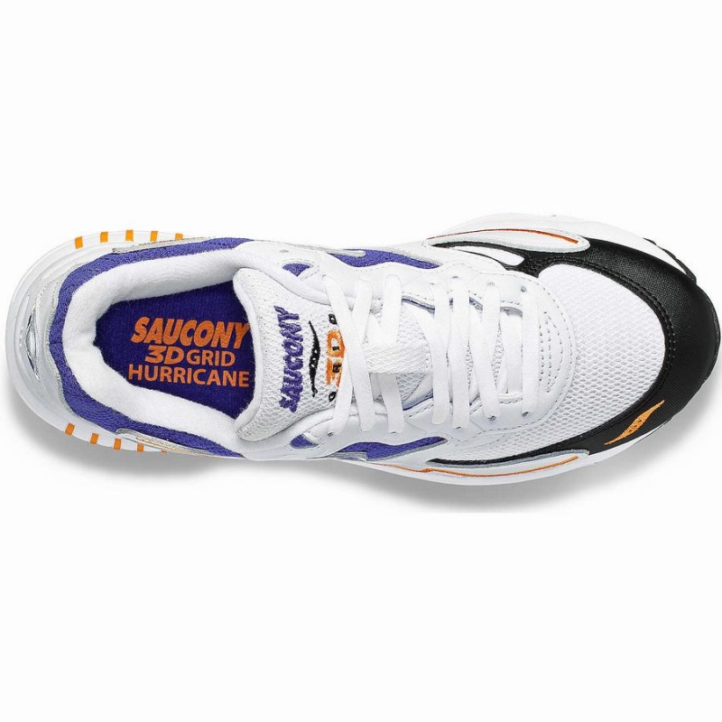 White / Purple Saucony 3D Grid Hurricane Men's Sneakers | Philippines S23680-E70