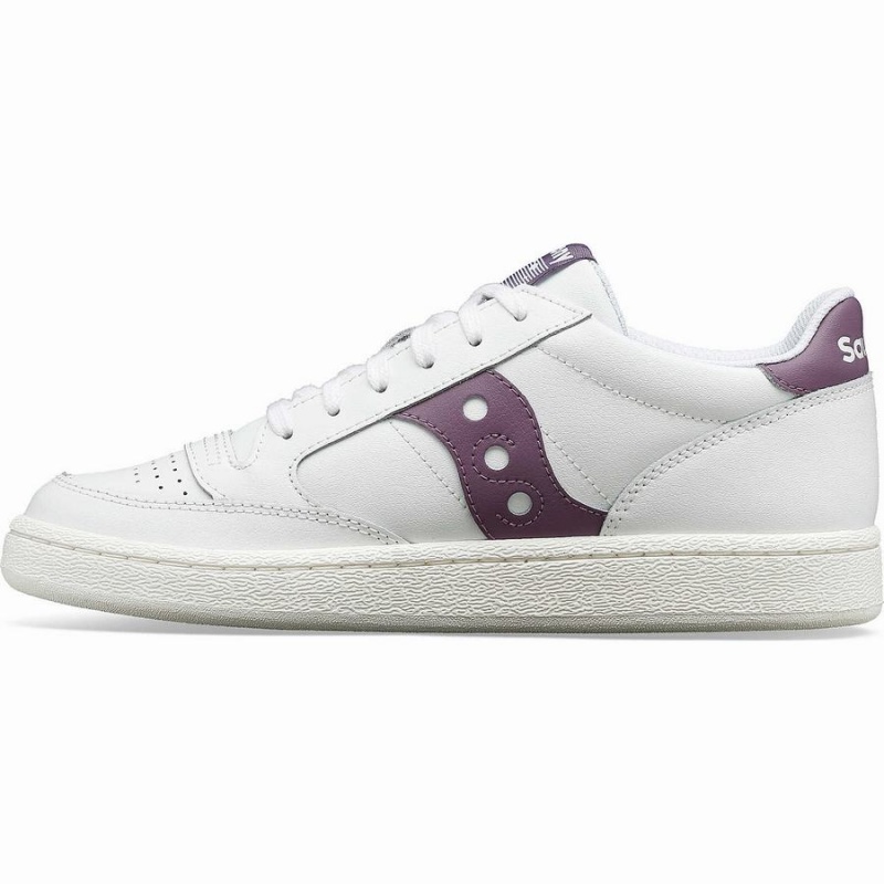 White / Purple Saucony Jazz Court PU Women's Sneakers | Philippines S83260-T10