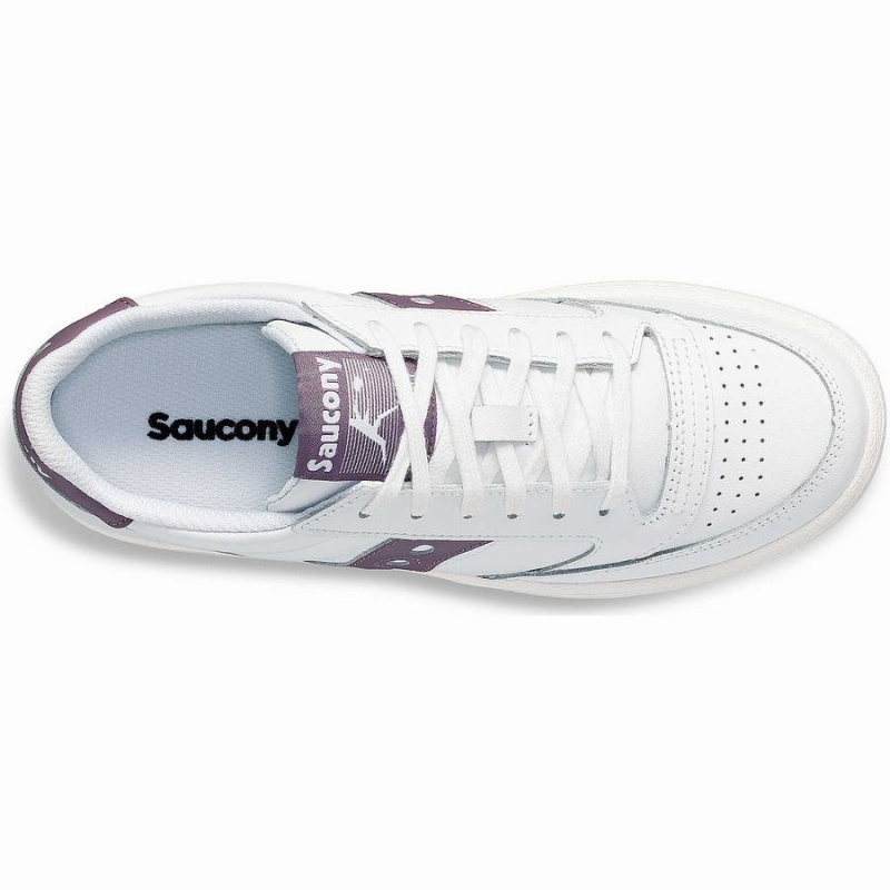 White / Purple Saucony Jazz Court PU Women's Sneakers | Philippines S83260-T10