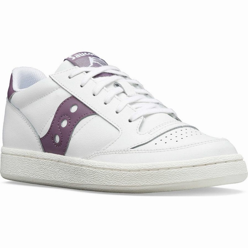 White / Purple Saucony Jazz Court PU Women's Sneakers | Philippines S83260-T10