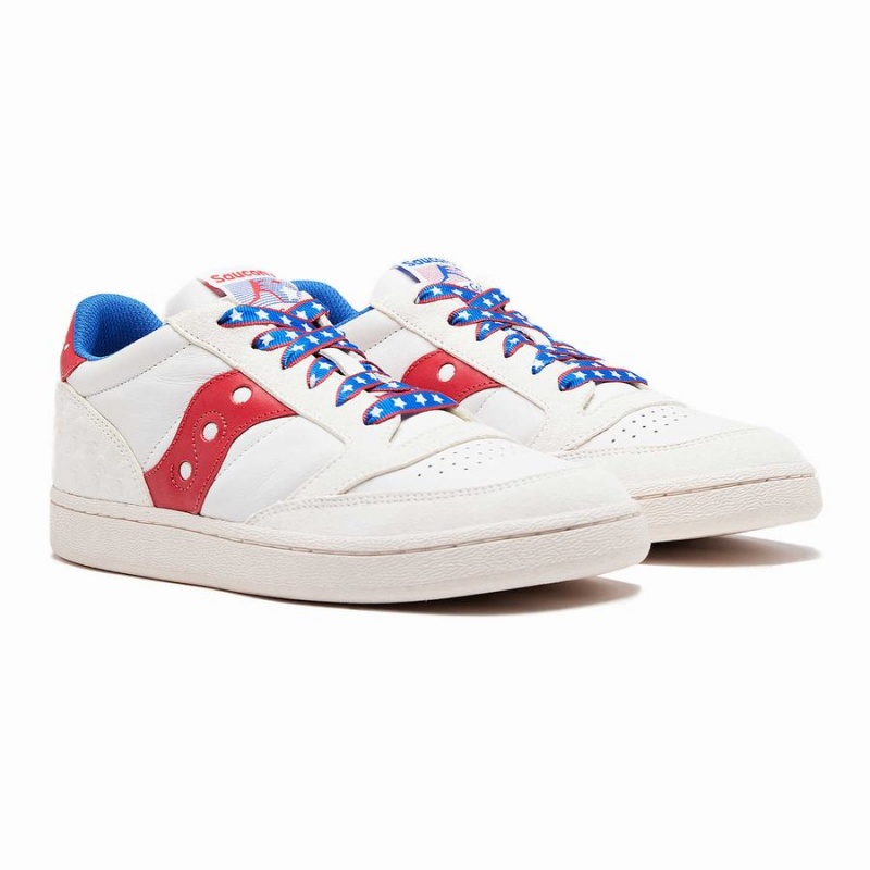 White / Red Saucony Jazz Court 1776 Men's Sneakers | Philippines S78360-X74