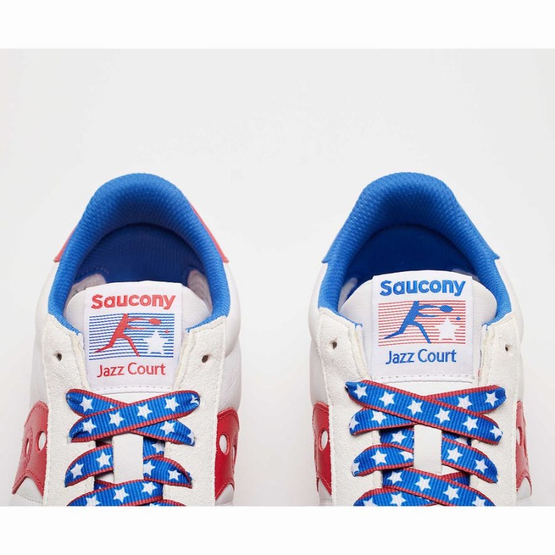 White / Red Saucony Jazz Court 1776 Women's Sneakers | Philippines S60912-R57