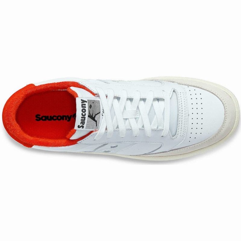 White / Red Saucony Jazz Court Athletic Men's Sneakers | Philippines S03179-B80