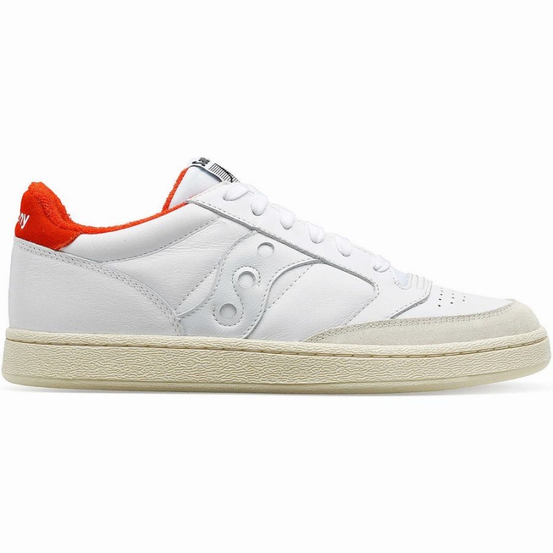 White / Red Saucony Jazz Court Athletic Men\'s Sneakers | Philippines S03179-B80