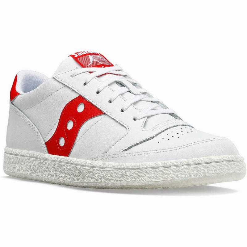 White / Red Saucony Jazz Court PU Women's Sneakers | Philippines S18706-K75