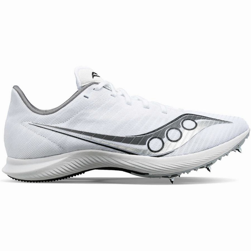 White / Silver Saucony Velocity MP Men\'s Track Spikes | Philippines S96342-G14