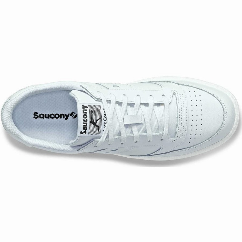 White / White Saucony Jazz Court PU Men's Sneakers | Philippines S08961-L76