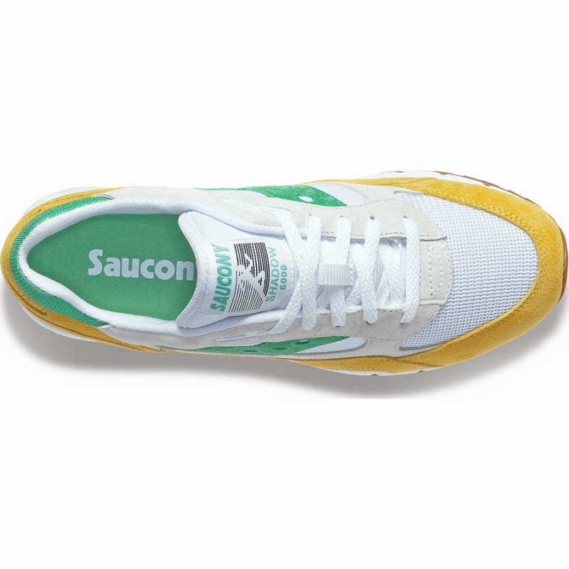 White / Yellow / Green Saucony Shadow 6000 Men's Sneakers | Philippines S59764-N17