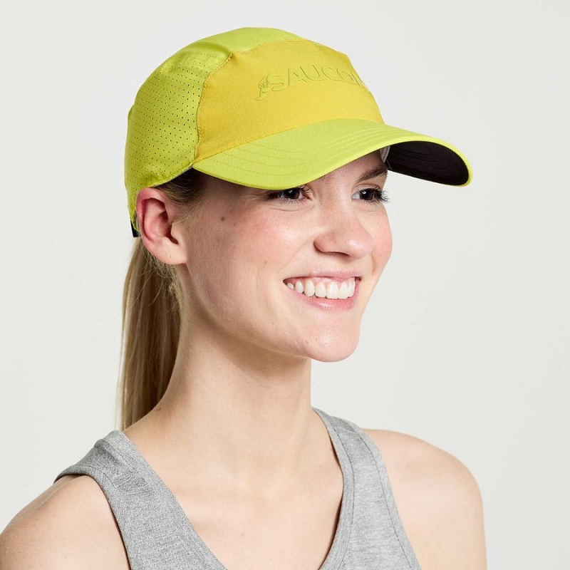 Yellow Saucony Outpace Men\'s Hats | Philippines S31842-Z46