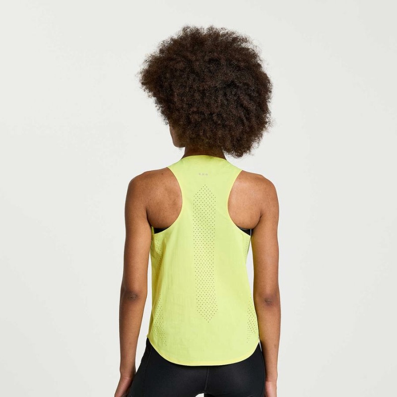 Yellow Saucony Pinnacle Tank Women's Tank Top | Philippines S46719-S63