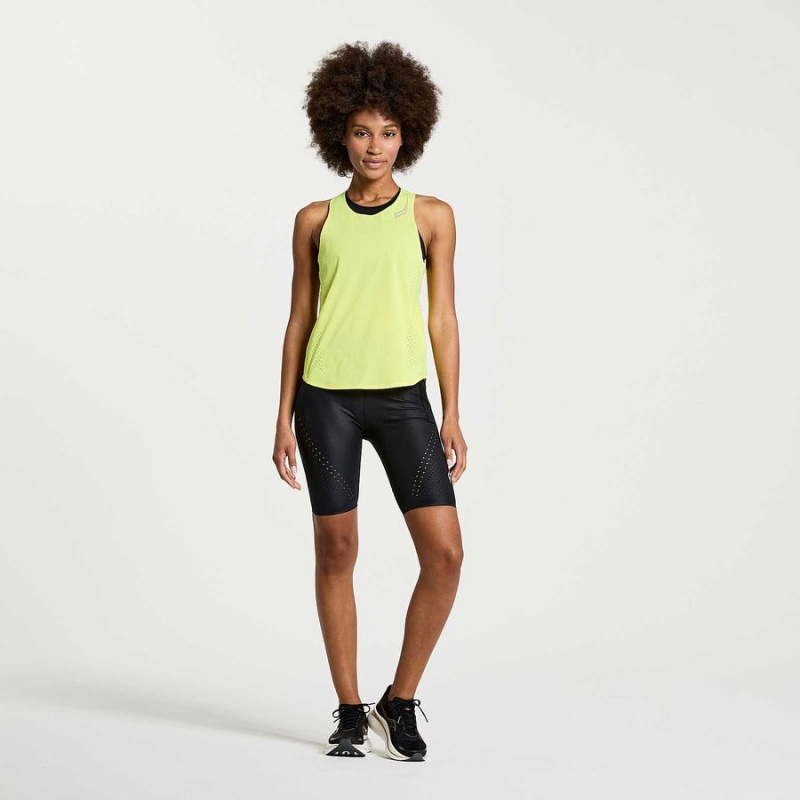 Yellow Saucony Pinnacle Tank Women's Tank Top | Philippines S46719-S63