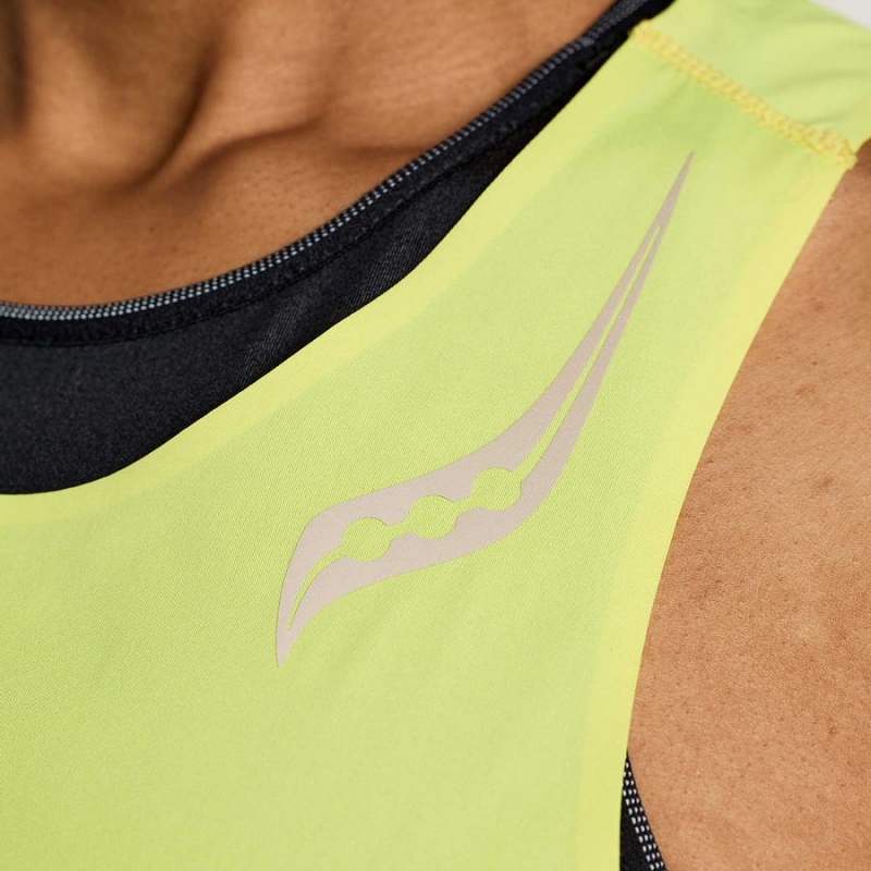 Yellow Saucony Pinnacle Tank Women's Tank Top | Philippines S46719-S63