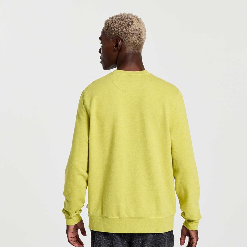 Yellow Saucony Rested Crewneck Men's Sweatshirt | Philippines S70328-N83