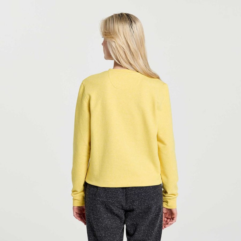 Yellow Saucony Rested Crewneck Women's Sweatshirt | Philippines S32581-W26