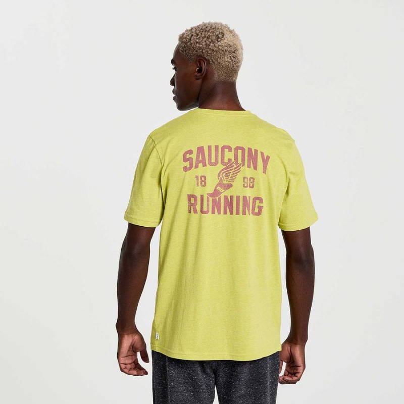 Yellow Saucony Rested Men's T Shirts | Philippines S61028-T09