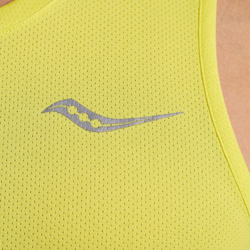 Yellow Saucony Stopwatch Singlet Men's Tank Top | Philippines S82619-Q80